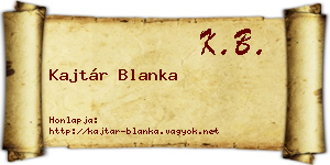 Kajtár Blanka névjegykártya
